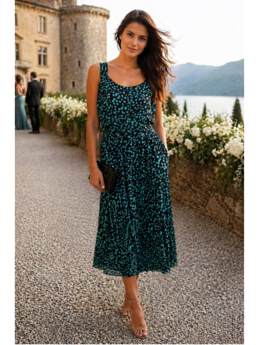 Dana Kay Polka Dot Midi Dress Plus 22W Classic Feminine Parisian Quiet Luxury